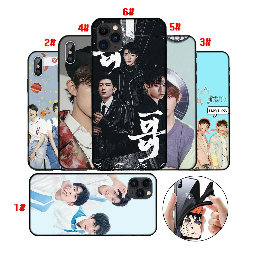 Ốp Điện Thoại Silicon Dẻo Viền Đen Hình Nhóm Nhạc TFBOYS Cho iPhone XR XS X 6 6s 7 8 Plus 5 5s SE XC135