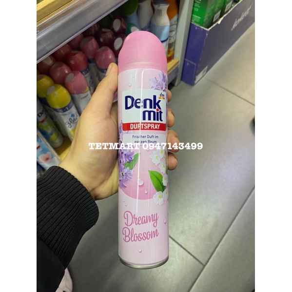 Xịt thơm phòng Denkmit, nhập khẩu Đức, 300ml, mùi hương hoa, không độc hại (Pure sensation, dreamy blossom, cool lemon)