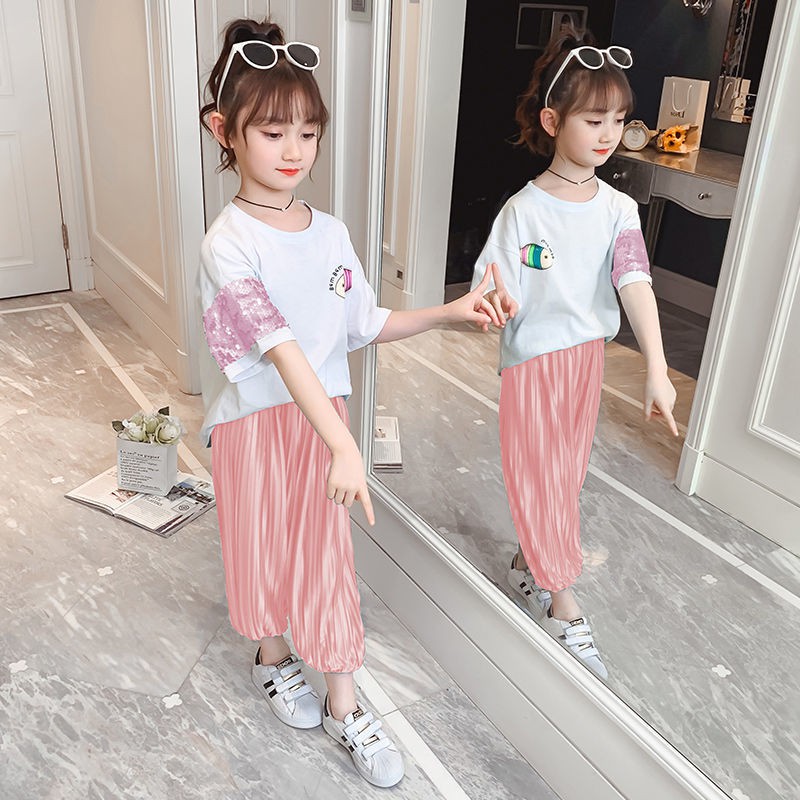 Girls' western style summer clothes net red suits 2021 new children's clothes children's summer children's girls' summer fashion