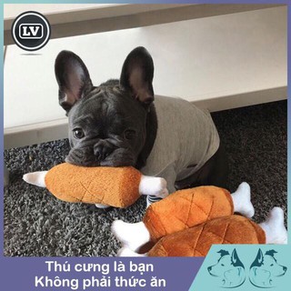 Đồ Chơi cho chó mèo Đùi Gà Nhồi Bông Cho Chó Mèo Phụ kiện Long Vũ