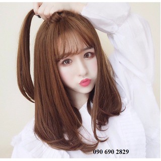 Tóc giả nữ mái thưa hàn quốc tặng kèm lưới
