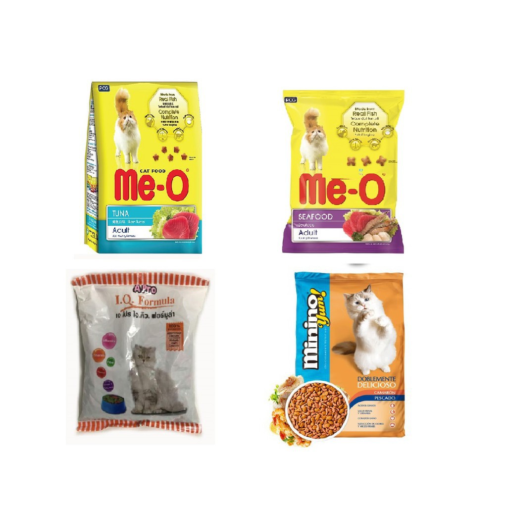 Hanpet.GV- Combo Mix 4 gói- Thức ăn hạt cho mèo MIX 4 vị (2 Me- o 350gr, 1 YUM 350gr, 1 Apro 500gr)