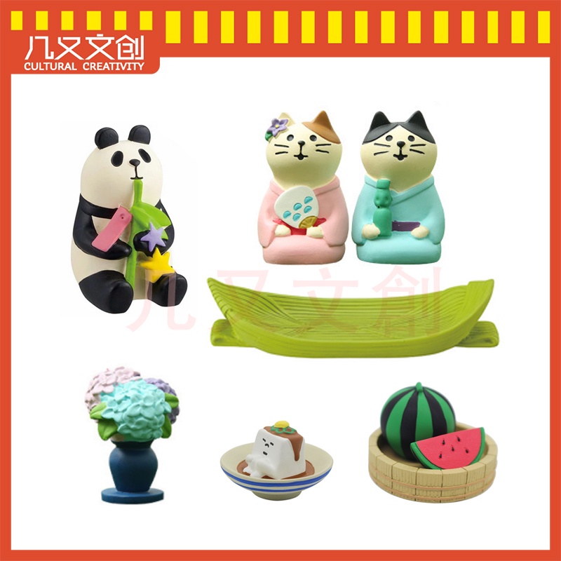 Giải Mã Vật Dụng Nhỏ✿Dy1864 Phong Cách Nhật Bản Groceries❤Mô Hình Bình Hoa Dưa Hấu/ Gấu Trúc Cỡ Nhỏ Độc Đáo Trang Trí Nhà Cửa