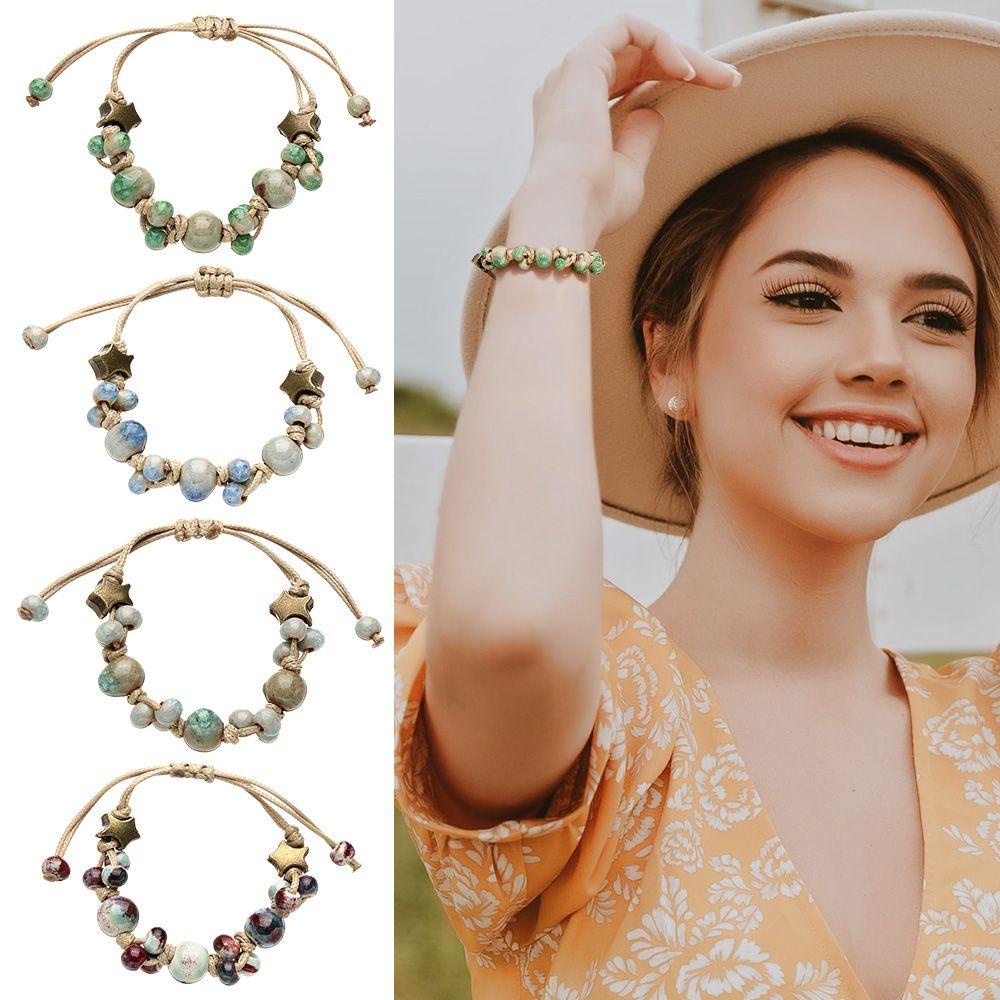Vòng Tay Chuỗi Hạt Phong Cách Retro Thời Trang Cho Nữ