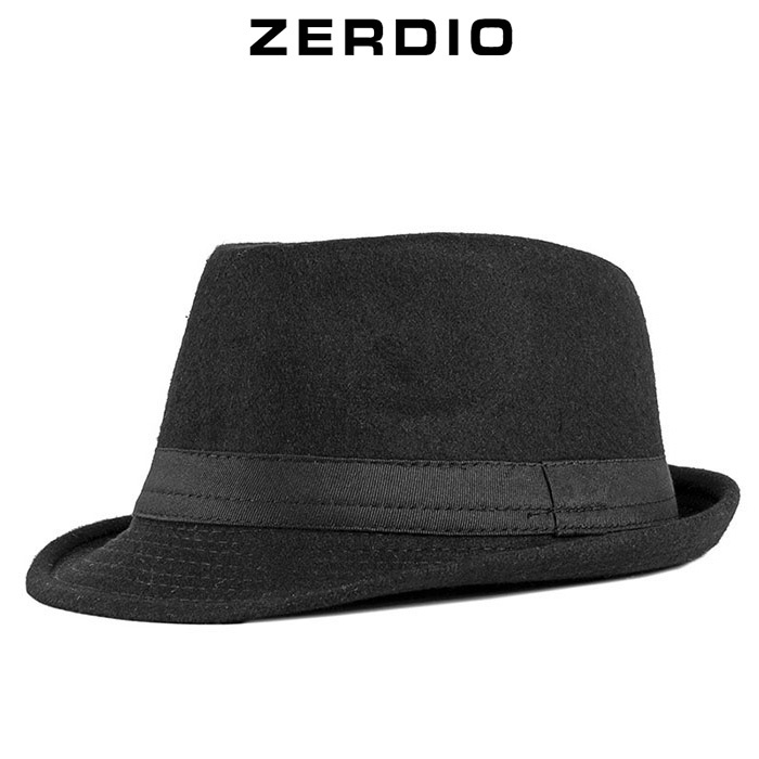 Mũ phớt nam nỉ, nón cao bồi Fedora vành nhỏ Classic cao cấp màu đen, xám
