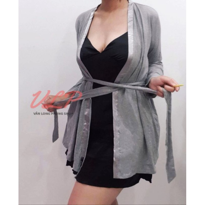 [BIGSIZE_95KG]_DN114_Áo choàng Cotton ngắn viền satin