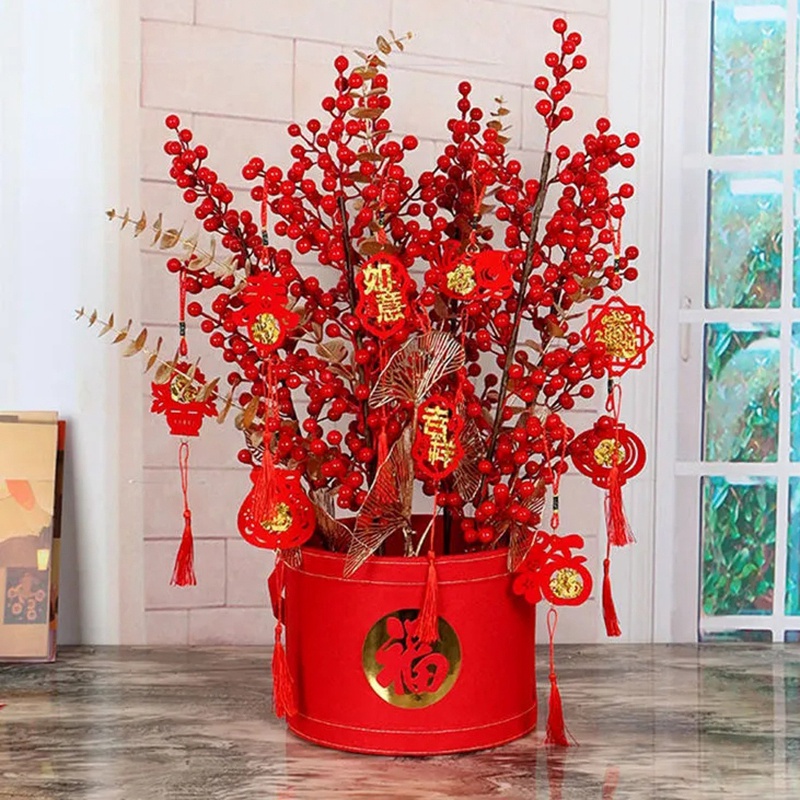 Hoa nhân tạo trang trí năm mới đẹp mặt
