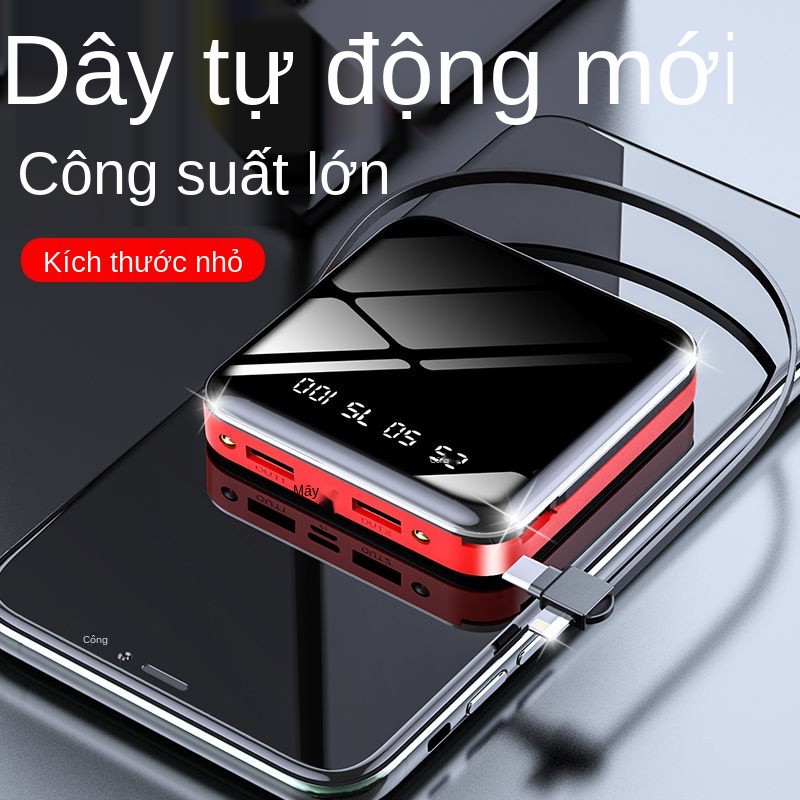 Mini tích hợp cáp, pin dự phòng dung lượng lớn 10000 mAh, phổ thông cho sạc di động Apple OPPOvivo