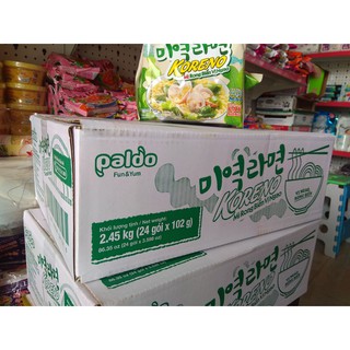 Thùng 24 gói Mì Koreno rong biển vị ngao gói 102g