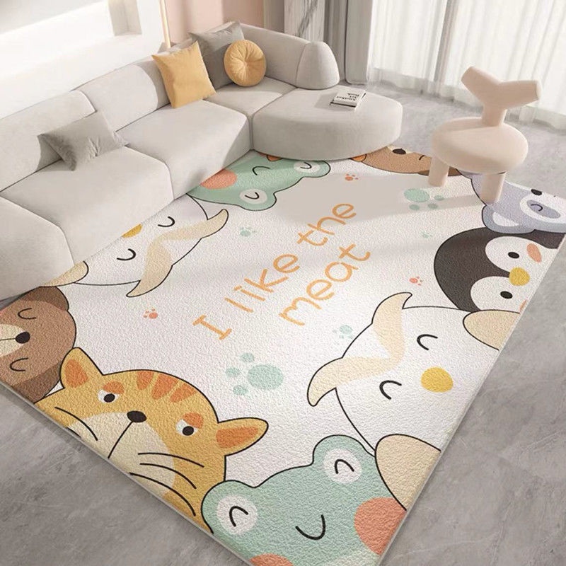 Thảm Trải Sàn Phòng Khách/Ngủ In Hoạt Hình Cỡ Lớn Dễ Thương Cho Bé