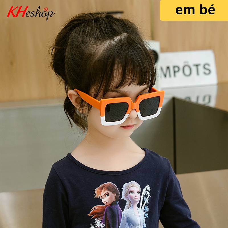 Kính Thời Trang 6 màu form vuông hiện đại cho Bé yêu, họa tiết da báo, gọng rộng vành thời thượng mã Y83126