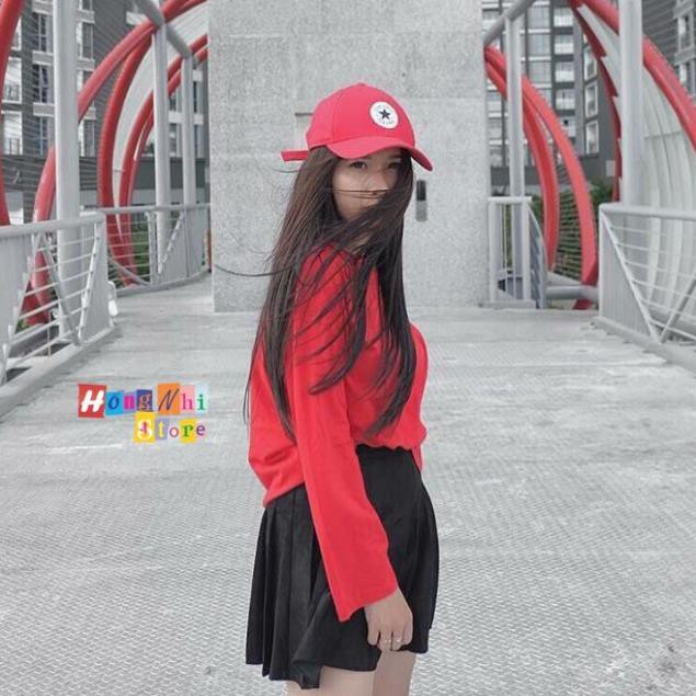 ÁO THUN TAY DÀI TRƠN DÁNG RỘNG MÀU ĐỎ LONG TEE RED UNISEX - MM ་