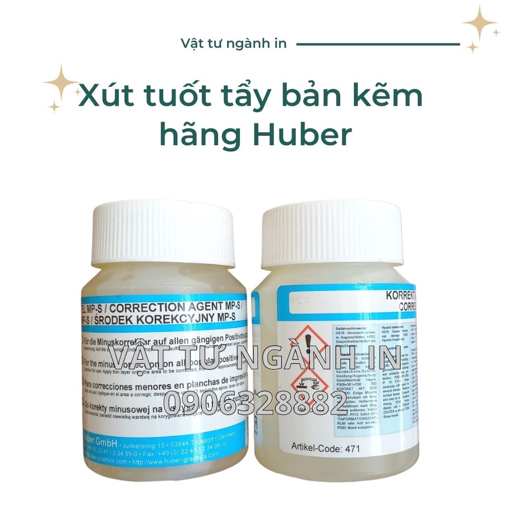 Xút tuốt tẩy bản kẽm hãng Huber chuyên cho ngành in offset in ấn.