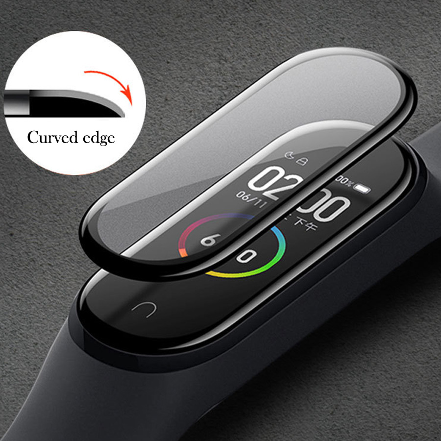 1/2/5 Tấm dán bảo vệ chống xước/ chống cháy nổi cho mặt đồng hồ thông minh xiaomi mi band 4 band 5 3d