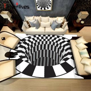 Thảm trải sàn chống trượt họa tiết ảo ảnh xoắn ốc 3D chống trượt độc đáo