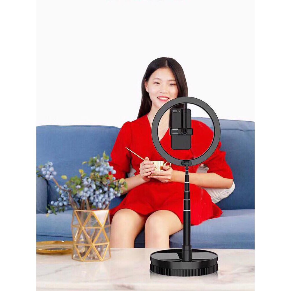 Đèn Livestream Size 26cm, Giá Đỡ Điện Thoại Live Stream, Bán Hàng Online, Make Up, Chụp Ảnh Studio, Gấp Gọn Thu Nhỏ