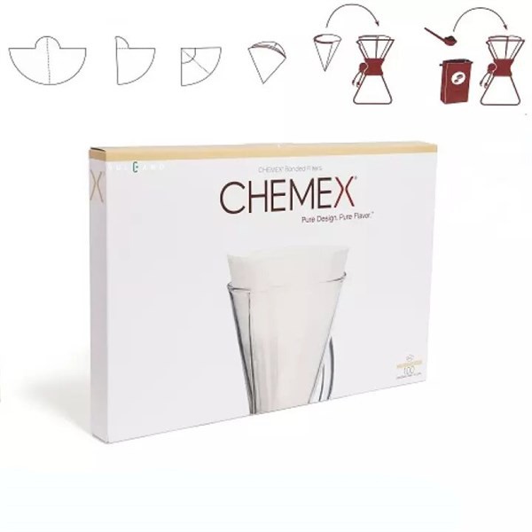 GIẤY LỌC CÀ PHÊ CHEMEX 3 CUPS UNFOLDED HALF MOON FILTERS