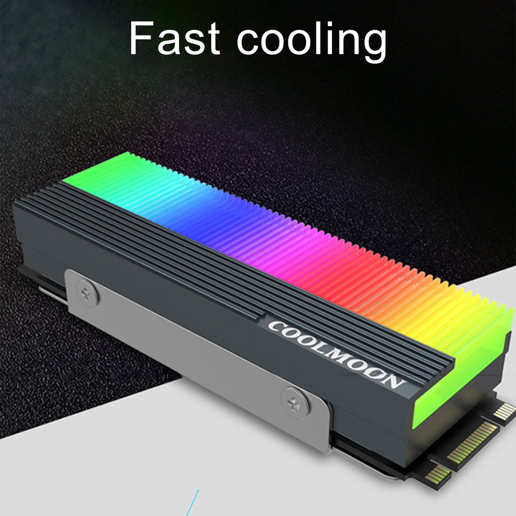 Bộ tản nhiệt ổ cứng COOLMOON M73S ARGB giúp làm mát cho ổ cứng thể rắn SSD M2 SSD M.2 2280