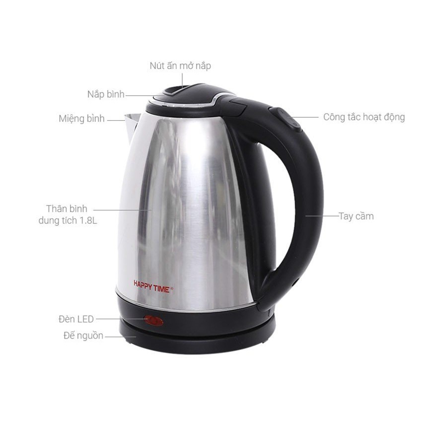 ẤM SIÊU TỐC INOX 1.8L HAPPY TIME