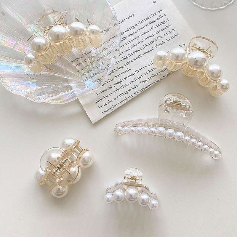 Kẹp tóc đính ngọc trai lớn phong cách Hàn Quốc thời trang thanh lịch cho nữ