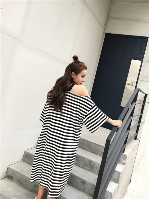 [Hàng Order] Váy Suông Kẻ Ngang Bigsize M13