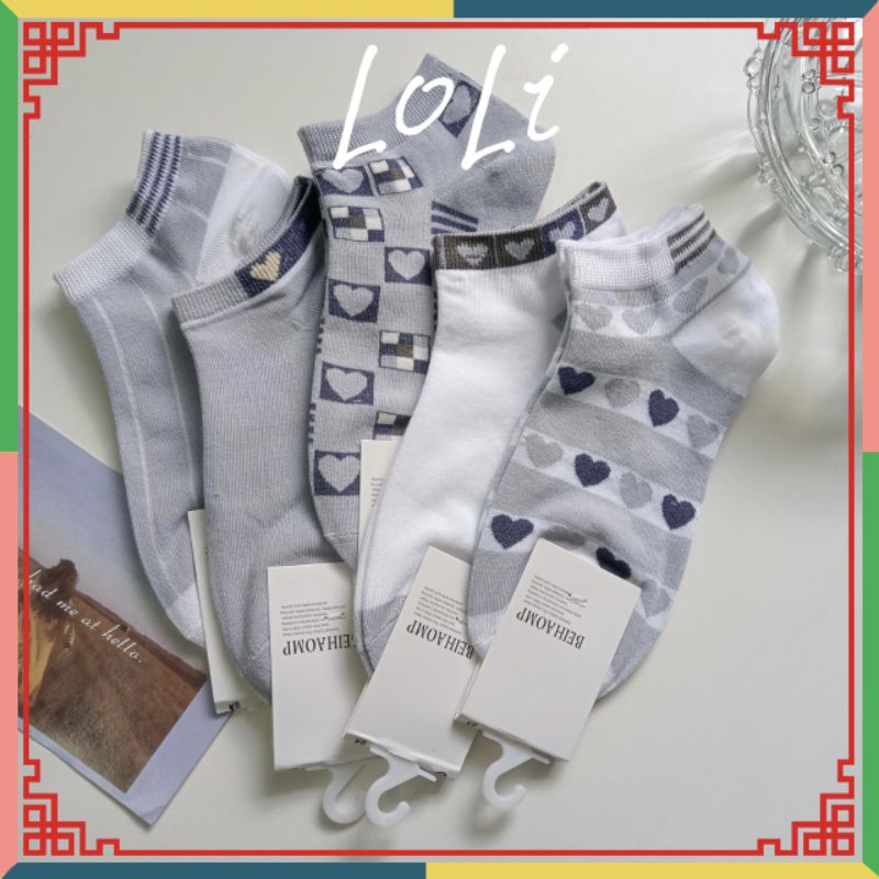 Tất Vớ Nữ Cổ Ngắn In Hình Dễ Thương Phong Cách Hàn Quốc Cho Nữ (TN008)