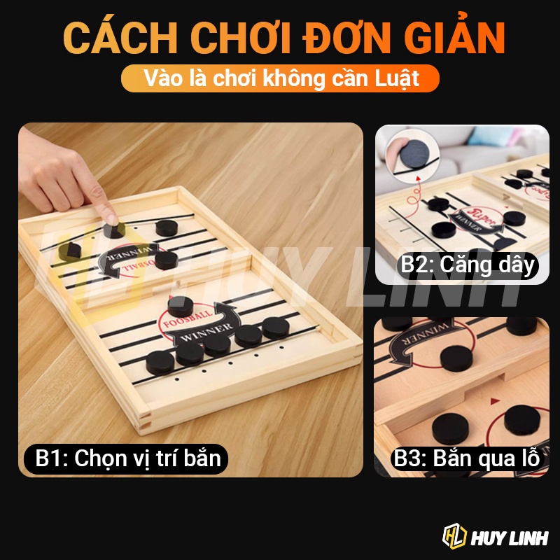 Cờ búng xuyên lỗ Gia Đình HL312 kích thước siêu lớn bằng gỗ - Lập Team Siêu Vui Nhộn khúc côn cầu Ice Hockey