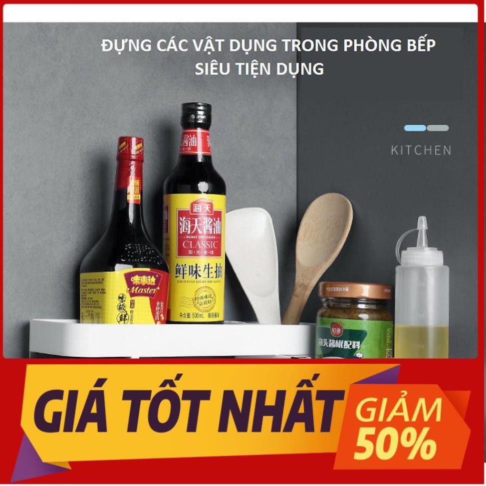 Kệ treo tường để đồ phòng tắm nhà bếp xoay thông minh giá gắn góc hút chân không đựng đa năng trang trí đẹp