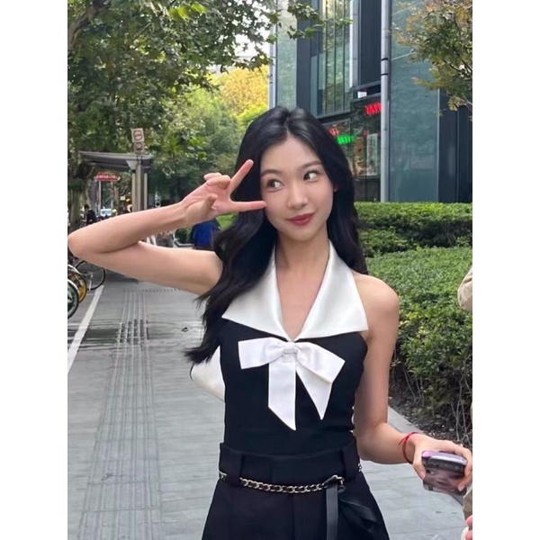 |VERA TOP| Áo nơ trắng cổ yếm ROSEs BLACKPINK TLÉA