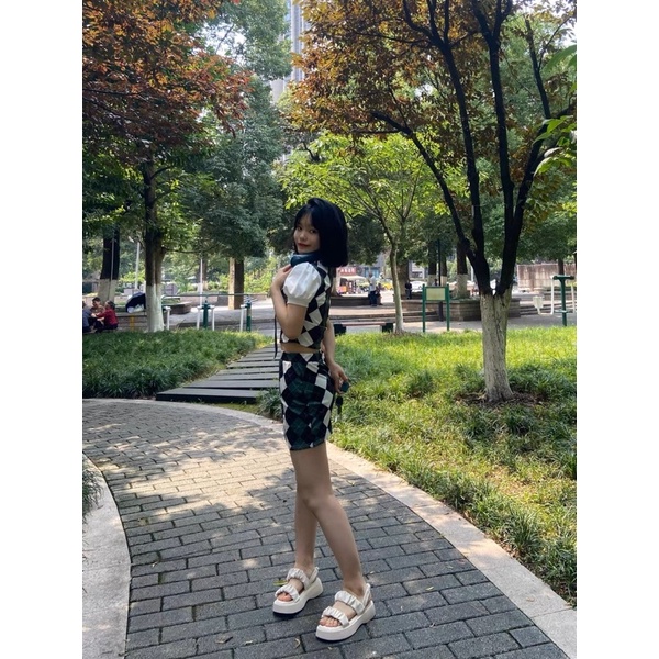 Sandal quai ngang nhún da nữ 3 màu dễ phối đồ đế cao 3,5cm đế chống trơn trượt phù hợp mọi lứa tuổi #828