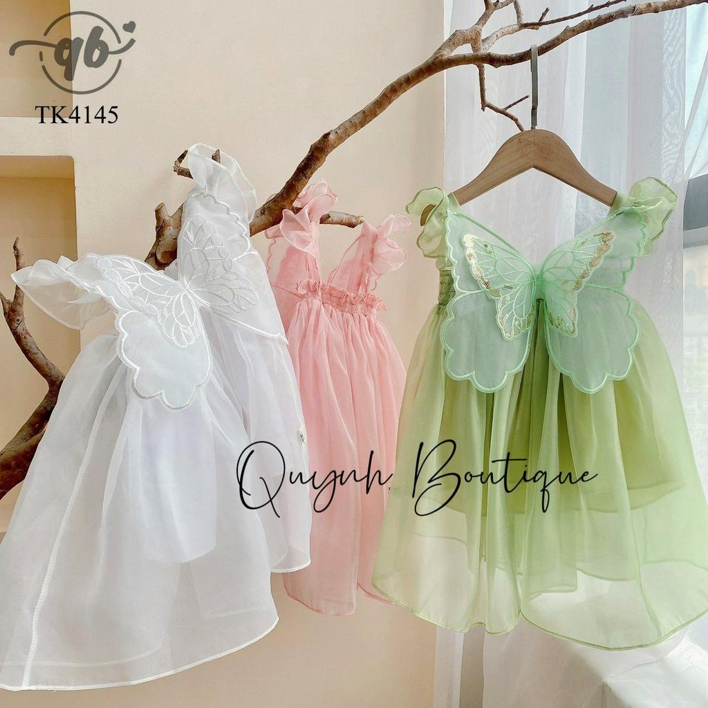 Váy bé gái Quỳnh Boutique váy công chúa bé gái, Váy hồ điệp hai dây cho bé đi tiệc cao cấp