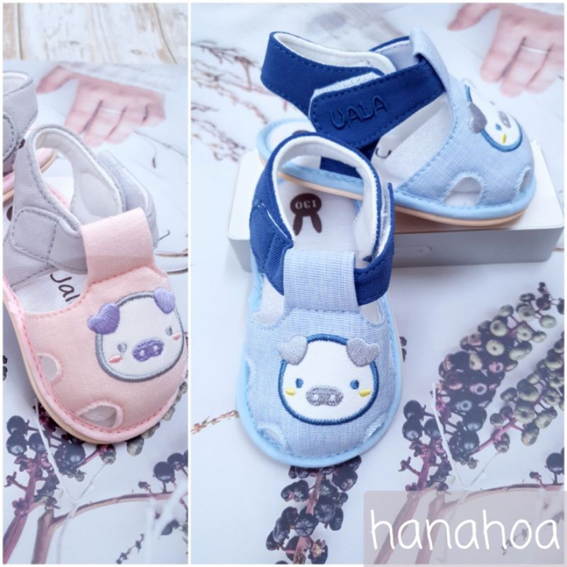 Uala Rogo- Dép tập đi heo con đế cao su non nâng đỡ chân (size 13-18) UR5491