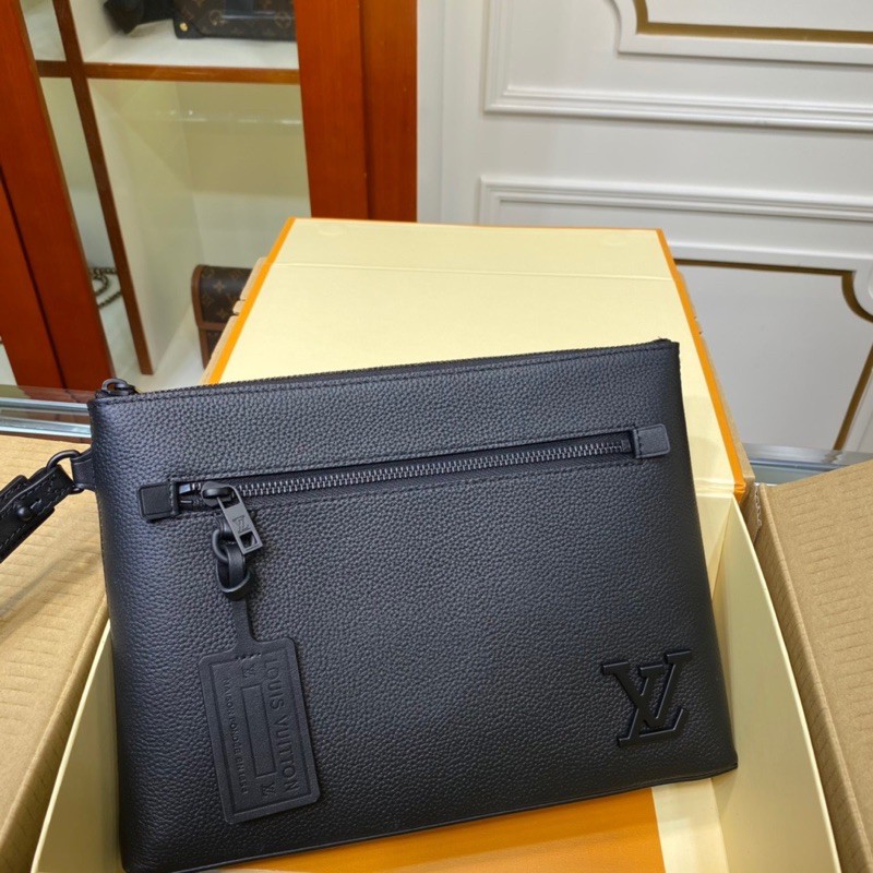 Clutch cầm tay cho nam da thật cao câp Louis Vuitton LV Aerogram hàng vip 1-1