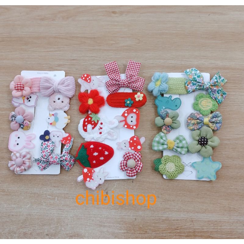 Set 10 kẹp tóc mái cho bé
