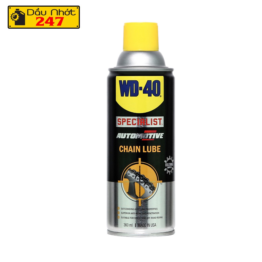 Chai xịt dưỡng sên/xích WD40 Chain Lube 360ml