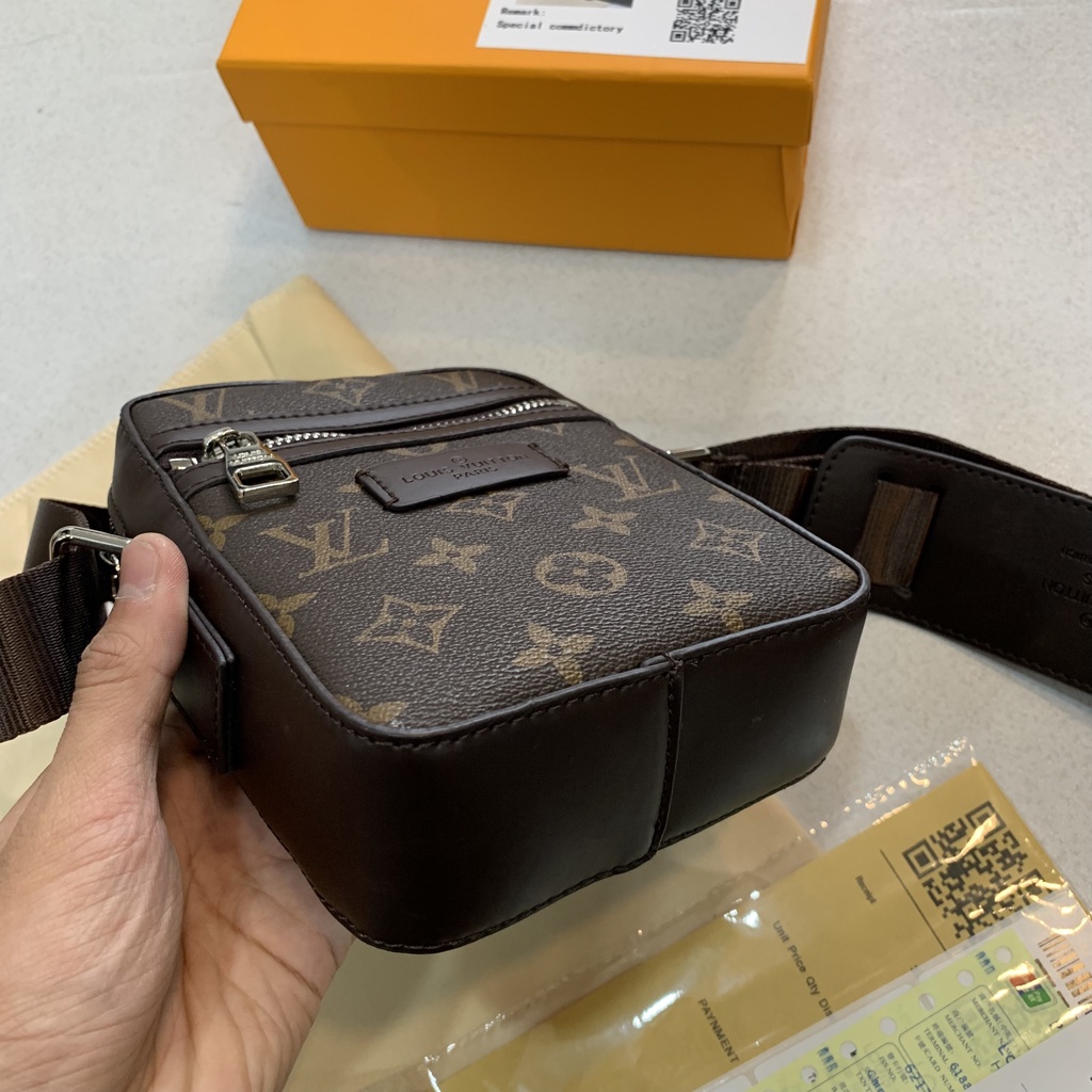 Túi Đeo Chéo LV Dáng Đứng SPF Full Box Bill - Chất Liệu Da PU Không Bong Tróc - Túi Đeo Chéo Nam Nữ-Size 16,5 * 12,8 * 5