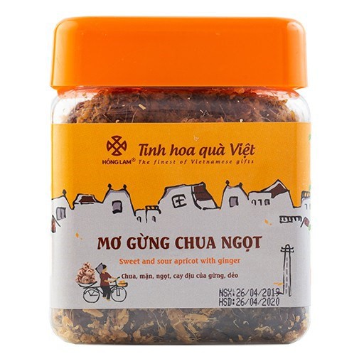 Ô Mai (Xí Muội) Mơ Gừng Chua Ngọt Hồng Lam Vị Chua Ngọt Gừng Hộp (200gr, 300gr, 500gr)