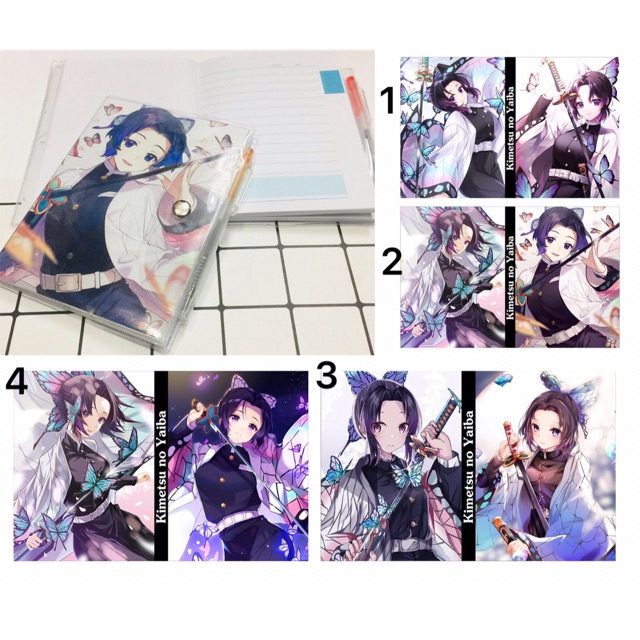 Sổ viết trùng trụ kochou shinobu kimetsu no Yaiba 10x15cm dày