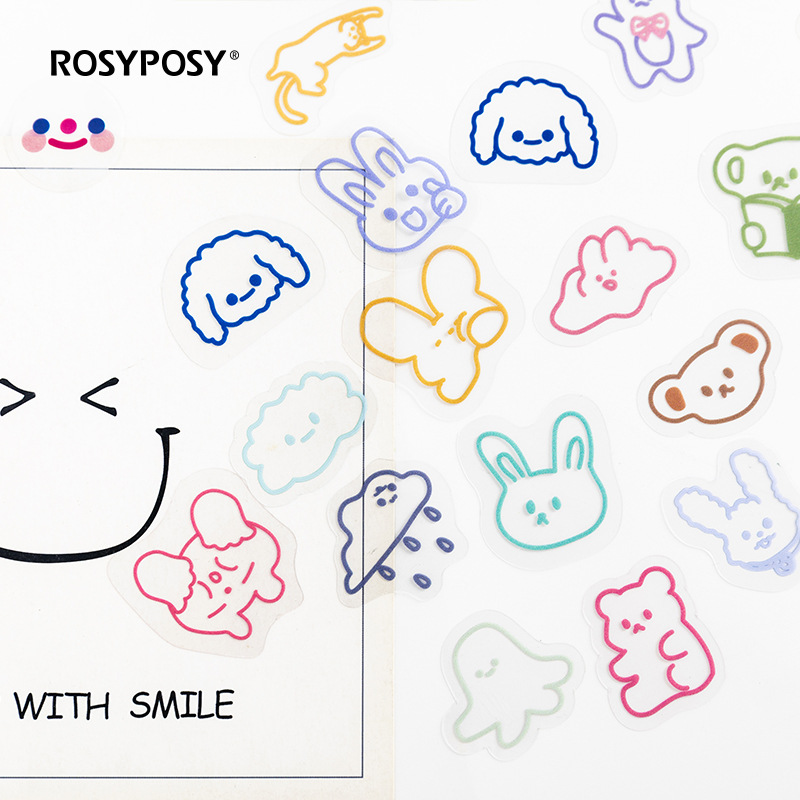 Set 40 miếng dán trang trí nhiều kiểu dáng tùy chọn phong cách đáng yêu