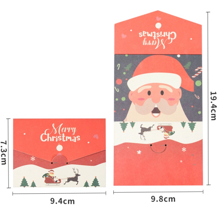 Thiệp Chúc Mừng Giáng Sinh a Merry Christmas ( Thiệp gập 3 có túi opp)
