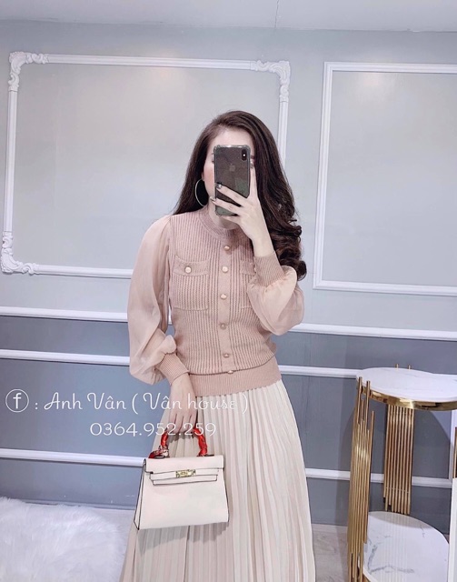 Áo len 2 túi viền kim tuyến mã 526