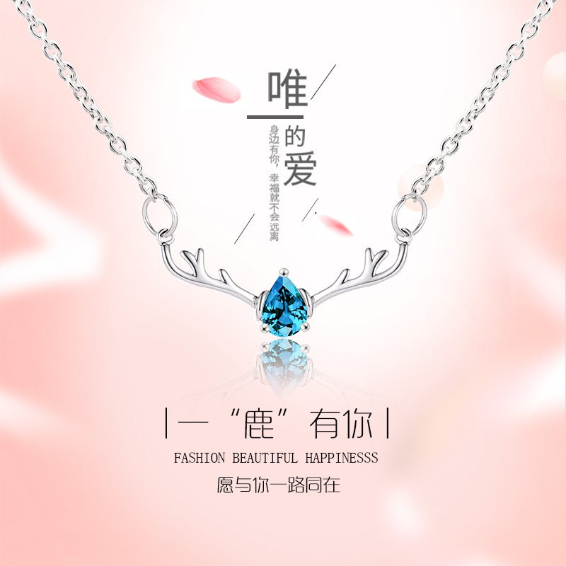 Vòng cổ chuỗi hợp kim mặt hình sừng hươu thời trang đẹp mắt cho nữ