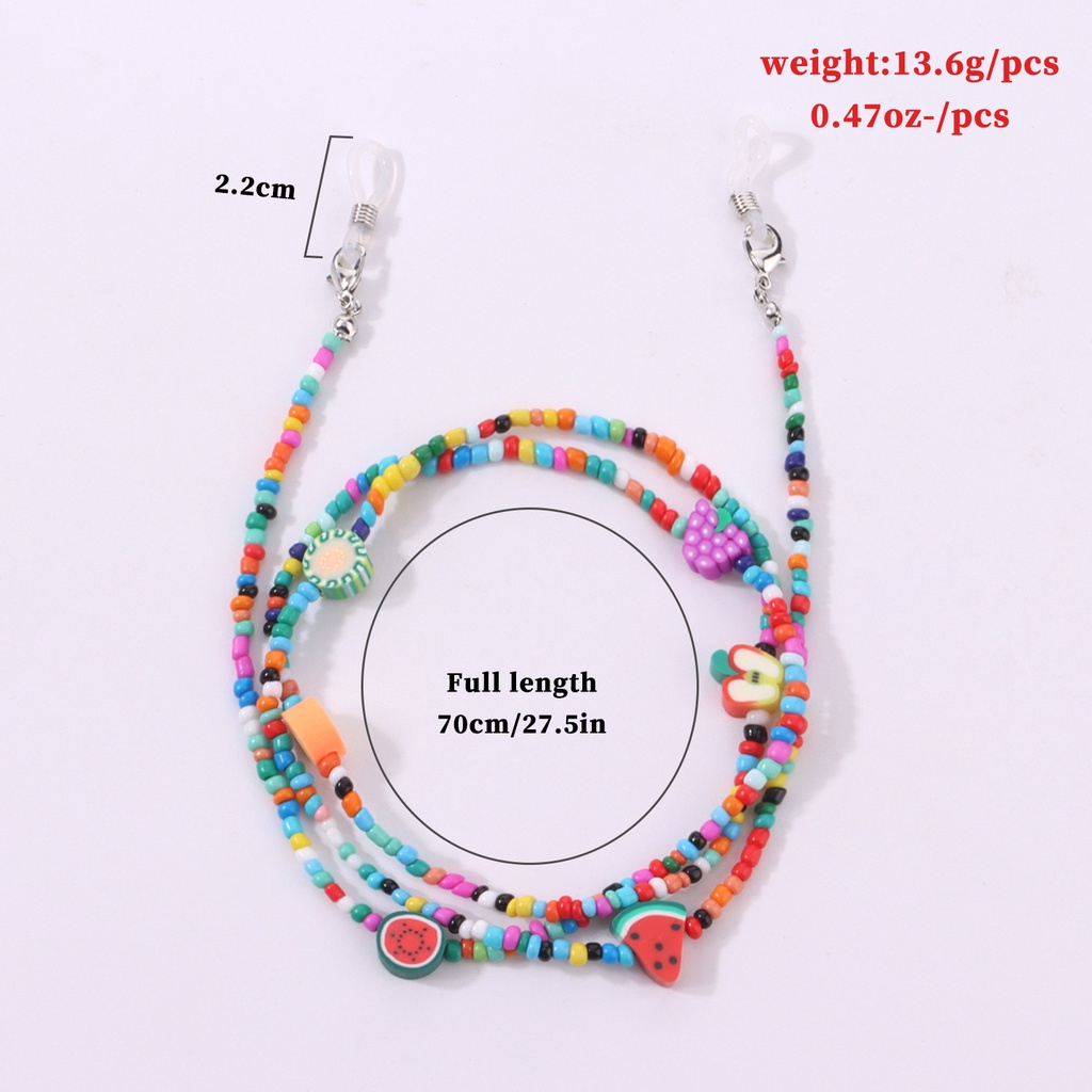 Dây Đeo Mắt Kính Xỏ Hạt Hình Trái Cây Nhiều Màu Sắc Chống Trượt Thời Trang Nữ