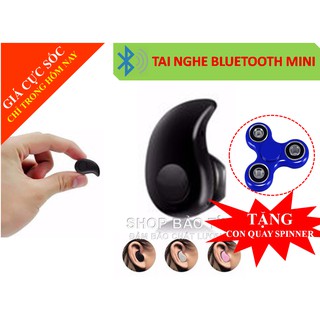 Tai nghe bluetooth hình hạt đậu nhỏ gọn tiện lợi dễ kết nối tặng kèm con quay xả tress