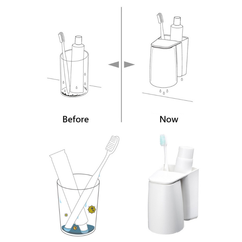 Giá đựng đồ Đựng Bàn Chải Đánh Răng / Cốc Sắp Xếp Gọn Gàng Gắn Tường