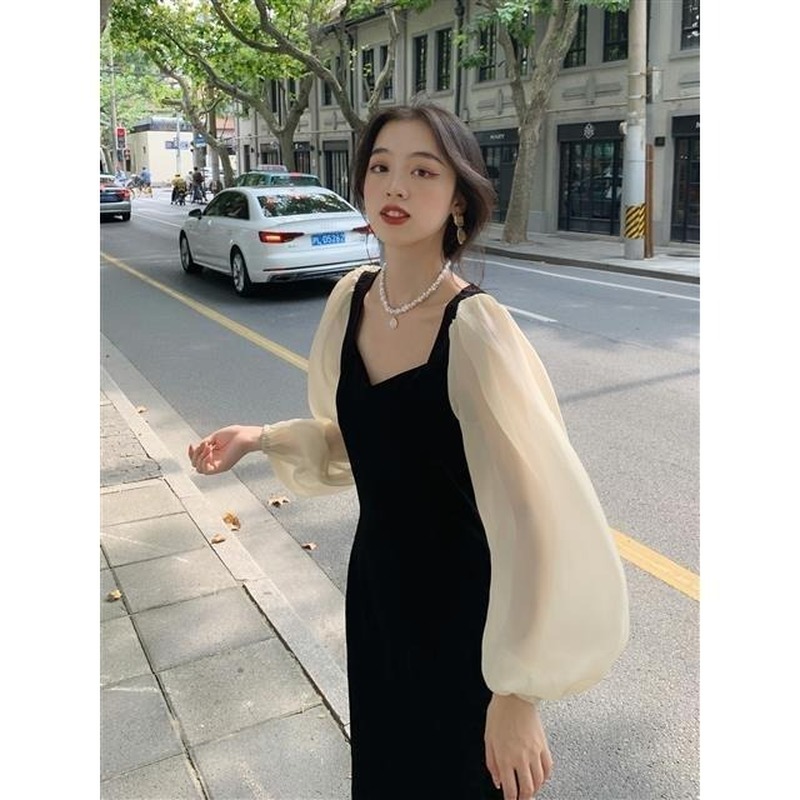 Đầm dài tay thời trang quyến rũ cho nữ