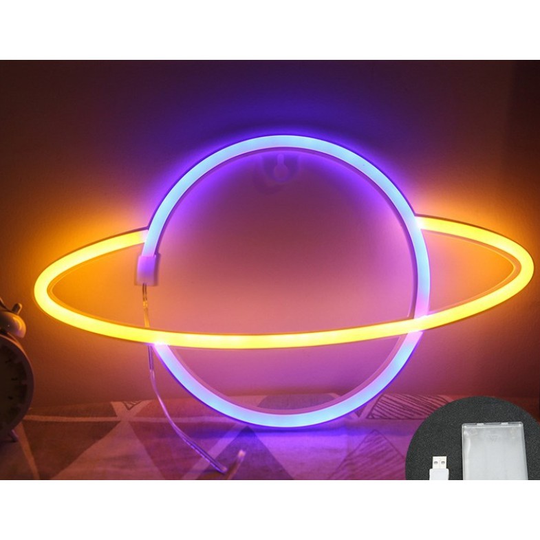 Đèn neon led trang trí phòng - decor phòng ngủ - BinaShop -  Tặng kèm pin - Chủ đề vũ trụ