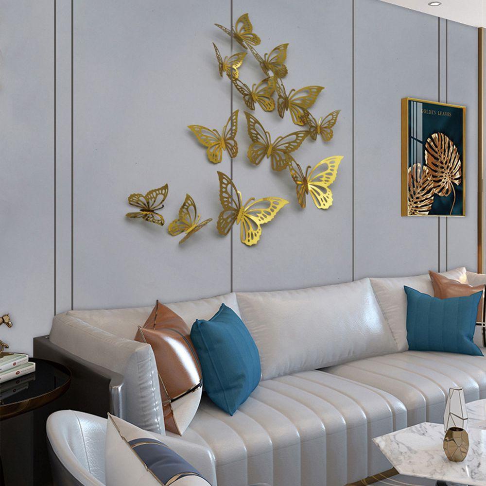 Miếng Dán Tường PVC Tạo Hiệu Ứng Hình Bướm 3D DIY Trang Trí Nhà Cửa|Decal Dán Tường Mariposas / Nhiều Màu