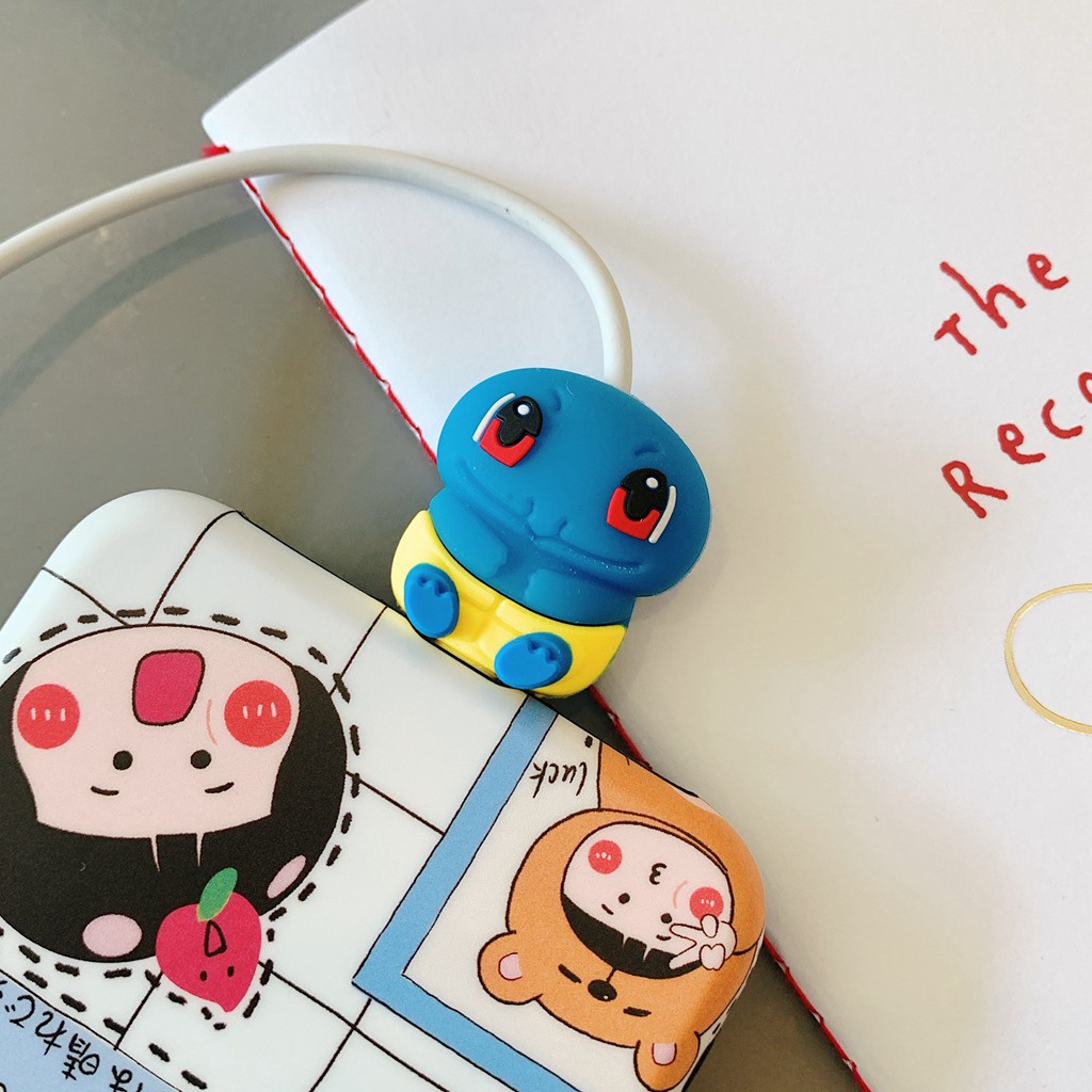 1 Vỏ Bảo Vệ Dây Cáp Sạc iPhone USB Bằng Silicon Mềm Hình Pikachu Snorlax Squirtle Eevee Bulbasaur