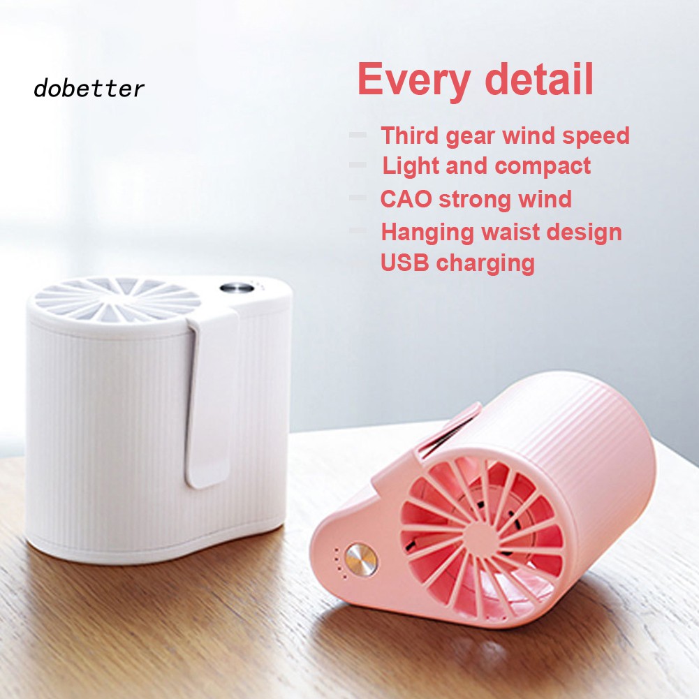 Quạt Làm Mát Mini Đeo Thắt Lưng Sạc Usb Tiện Dụng